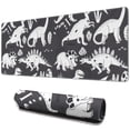 thumbnail image 1 of Long Mouse Pads for Desk,Black and White Dinosaur Pattern Desk Mats on Top Of Desks, Desk Mouse Pad Extra Large with 3mm Non-Slip Base and Stitched Edge for Gaming,Office,Work,Home 31.5"x11.8", 1 of 6