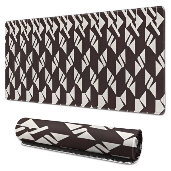 Long Mouse Pads for Desk,Black White Geometric Pattern Desk Mats on Top Of Desks, Desk Mouse Pad Extra Large with 3mm Non-Slip Base and Stitched Edge for Gaming,Office,Work,Home 31.5"x15.7"