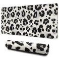 thumbnail image 1 of Long Mouse Pads for Desk,Black and White Leopard Pattern Desk Mats on Top Of Desks, Desk Mouse Pad Extra Large with 3mm Non-Slip Base and Stitched Edge for Gaming,Office,Work,Home 35.4"x15.7", 1 of 6