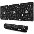 thumbnail image 1 of Long Mouse Pads for Desk,Black White Moon Leaf Eye Star Pattern Desk Mats on Top Of Desks, Desk Mouse Pad Extra Large with 3mm Non-Slip Base and Stitched Edge for Gaming,Office,Work,Home 31.5"x11.8", 1 of 6