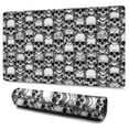 thumbnail image 1 of Long Mouse Pads for Desk,Black White Skull Stack Pattern Desk Mats on Top Of Desks, Desk Mouse Pad Extra Large with 3mm Non-Slip Base and Stitched Edge for Gaming,Office,Work,Home 47.3"x23.6", 1 of 6