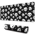 thumbnail image 1 of Long Mouse Pads for Desk,Black White Tiny Skull Pattern Desk Mats on Top Of Desks, Desk Mouse Pad Extra Large with 3mm Non-Slip Base and Stitched Edge for Gaming,Office,Work,Home 31.5"x11.8", 1 of 6