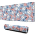 thumbnail image 1 of Long Mouse Pads for Desk,Blue Baseballs and USA Flags Pattern Desk Mats on Top Of Desks, Desk Mouse Pad Extra Large with 3mm Non-Slip Base and Stitched Edge for Gaming,Office,Work,Home 31.5"x11.8", 1 of 6