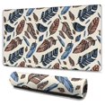 thumbnail image 1 of Long Mouse Pads for Desk,Blue and Brown Feather Pattern Desk Mats on Top Of Desks, Desk Mouse Pad Extra Large with 3mm Non-Slip Base and Stitched Edge for Gaming,Office,Work,Home 47.3"x23.6", 1 of 6