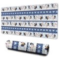 thumbnail image 1 of Long Mouse Pads for Desk,Blue Chicken Stripe Pattern Desk Mats on Top Of Desks, Desk Mouse Pad Extra Large with 3mm Non-Slip Base and Stitched Edge for Gaming,Office,Work,Home 35.4x15.7in, 1 of 5