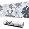 thumbnail image 1 of Long Mouse Pads for Desk,Blue Christmas Snowflake Pattern Desk Mats on Top Of Desks, Desk Mouse Pad Extra Large with 3mm Non-Slip Base and Stitched Edge for Gaming,Office,Work,Home 31.5x11.8in, 1 of 5