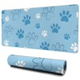 thumbnail image 1 of Long Mouse Pads for Desk,Blue Dog Paw Footprint Desk Mats on Top Of Desks, Desk Mouse Pad Extra Large with 3mm Non-Slip Base and Stitched Edge for Gaming,Office,Work,Home 35.4"x15.7", 1 of 6
