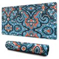 thumbnail image 1 of Long Mouse Pads for Desk,Blue Ethnic Paisley Pattern Desk Mats on Top Of Desks, Desk Mouse Pad Extra Large with 3mm Non-Slip Base and Stitched Edge for Gaming,Office,Work,Home 31.5"x15.7", 1 of 6