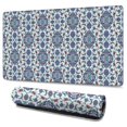 thumbnail image 1 of Long Mouse Pads for Desk,Blue Floral Ornament Pattern Desk Mats on Top Of Desks, Desk Mouse Pad Extra Large with 3mm Non-Slip Base and Stitched Edge for Gaming,Office,Work,Home 47.3"x23.6", 1 of 6