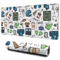 thumbnail image 1 of Long Mouse Pads for Desk,Blue Football Game Icons Pattern Desk Mats on Top Of Desks, Desk Mouse Pad Extra Large with 3mm Non-Slip Base and Stitched Edge for Gaming,Office,Work,Home 35.4"x15.7", 1 of 6