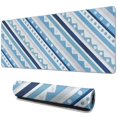 thumbnail image 1 of Long Mouse Pads for Desk,Blue Geometric Stripe Pattern Desk Mats on Top Of Desks, Desk Mouse Pad Extra Large with 3mm Non-Slip Base and Stitched Edge for Gaming,Office,Work,Home 31.5"x11.8", 1 of 6