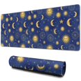 thumbnail image 1 of Long Mouse Pads for Desk,Blue Gold Sun Moon Star Zodiac Pattern Desk Mats on Top Of Desks, Desk Mouse Pad Extra Large with 3mm Non-Slip Base and Stitched Edge for Gaming,Office,Work,Home 31.5"x11.8", 1 of 6