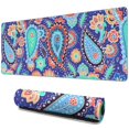 thumbnail image 1 of Long Mouse Pads for Desk,Blue Paisley and Floral Pattern Desk Mats on Top Of Desks, Desk Mouse Pad Extra Large with 3mm Non-Slip Base and Stitched Edge for Gaming,Office,Work,Home 31.5"x11.8", 1 of 6