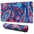 thumbnail image 1 of Long Mouse Pads for Desk,Blue Pioneer Flower and Paisley Pattern Desk Mats on Top Of Desks, Desk Mouse Pad Extra Large with 3mm Non-Slip Base and Stitched Edge for Gaming,Office,Work,Home 47.3"x23.6", 1 of 6