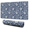 thumbnail image 1 of Long Mouse Pads for Desk,Blue Pioneer Flower and Paisley Pattern Desk Mats on Top Of Desks, Desk Mouse Pad Extra Large with 3mm Non-Slip Base and Stitched Edge for Gaming,Office,Work,Home 47.3"x23.6", 1 of 6