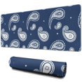 thumbnail image 1 of Long Mouse Pads for Desk,Blue Pioneer Flower and Paisley Pattern Desk Mats on Top Of Desks, Desk Mouse Pad Extra Large with 3mm Non-Slip Base and Stitched Edge for Gaming,Office,Work,Home 31.5"x11.8", 1 of 6