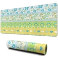 thumbnail image 1 of Long Mouse Pads for Desk,Blue Pioneer Flower Striped Pattern Desk Mats on Top Of Desks, Desk Mouse Pad Extra Large with 3mm Non-Slip Base and Stitched Edge for Gaming,Office,Work,Home 31.5"x11.8", 1 of 6