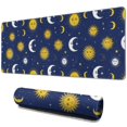 thumbnail image 1 of Long Mouse Pads for Desk,Blue Sun Moon Star Pattern Desk Mats on Top Of Desks, Desk Mouse Pad Extra Large with 3mm Non-Slip Base and Stitched Edge for Gaming,Office,Work,Home 31.5"x11.8", 1 of 6