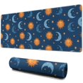 thumbnail image 1 of Long Mouse Pads for Desk,Blue Sun Moon Star Pattern Desk Mats on Top Of Desks, Desk Mouse Pad Extra Large with 3mm Non-Slip Base and Stitched Edge for Gaming,Office,Work,Home 31.5"x11.8", 1 of 6
