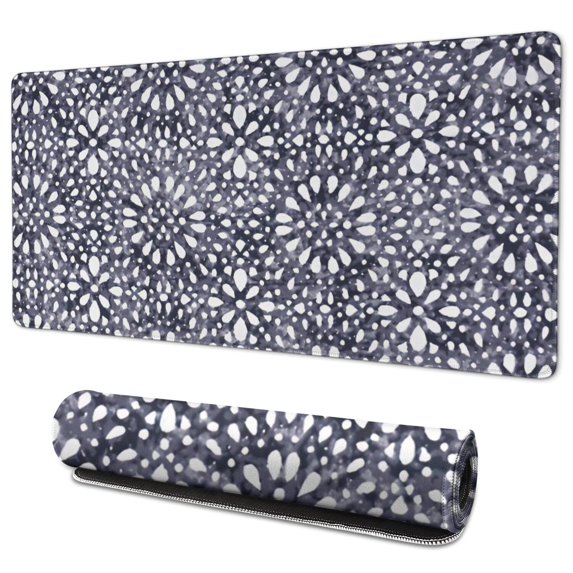 Long Mouse Pads for Desk,Blue and White Abstract Pattern Desk Mats on Top Of Desks, Desk Mouse Pad Extra Large with 3mm Non-Slip Base and Stitched Edge for Gaming,Office,Work,Home 35.4"x15.7"
