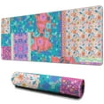 thumbnail image 1 of Long Mouse Pads for Desk,Bohemian Pioneer Flower Patchwork Desk Mats on Top Of Desks, Desk Mouse Pad Extra Large with 3mm Non-Slip Base and Stitched Edge for Gaming,Office,Work,Home 31.5"x11.8", 1 of 6