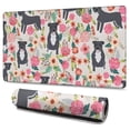 thumbnail image 1 of Long Mouse Pads for Desk,Boston Terrier Dog with Flower Desk Mats on Top Of Desks, Desk Mouse Pad Extra Large with 3mm Non-Slip Base and Stitched Edge for Gaming,Office,Work,Home 47.3"x23.6", 1 of 6