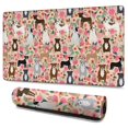 thumbnail image 1 of Long Mouse Pads for Desk,Boston Terrier Dogs with Pioneer Flower Desk Mats on Top Of Desks, Desk Mouse Pad Extra Large with 3mm Non-Slip Base and Stitched Edge for Gaming,Office,Work,Home 47.3"x23.6", 1 of 6