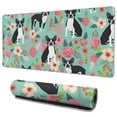 thumbnail image 1 of Long Mouse Pads for Desk,Boston Terrier Floral Flowers Desk Mats on Top Of Desks, Desk Mouse Pad Extra Large with 3mm Non-Slip Base and Stitched Edge for Gaming,Office,Work,Home 35.4"x15.7", 1 of 6