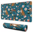 thumbnail image 1 of Long Mouse Pads for Desk,Boxer Dog Pitbull Terriers Dog and Sushi Desk Mats on Top Of Desks, Desk Mouse Pad Extra Large with 3mm Non-Slip Base and Stitched Edge for Gaming,Office,Work,Home 31.5"x15.7", 1 of 6