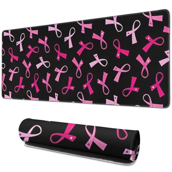 Long Mouse Pads for Desk,Breast Cancer Desk Mats on Top Of Desks, Desk Mouse Pad Extra Large with 3mm Non-Slip Base and Stitched Edge for Gaming,Office,Work,Home 31.5x11.8in