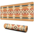 thumbnail image 1 of Long Mouse Pads for Desk,Brown Ethnic Geometric Pattern Desk Mats on Top Of Desks, Desk Mouse Pad Extra Large with 3mm Non-Slip Base and Stitched Edge for Gaming,Office,Work,Home 31.5"x11.8", 1 of 6