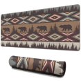 thumbnail image 1 of Long Mouse Pads for Desk,Brown Geometric and Bear Pattern Desk Mats on Top Of Desks, Desk Mouse Pad Extra Large with 3mm Non-Slip Base and Stitched Edge for Gaming,Office,Work,Home 31.5"x11.8", 1 of 6