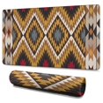 thumbnail image 1 of Long Mouse Pads for Desk,Brown Geometric Triangle Diamond Pattern Desk Mats on Top Of Desks, Desk Mouse Pad Extra Large with 3mm Non-Slip Base and Stitched Edge for Gaming,Office,Work,Home 47.3"x23.6", 1 of 6