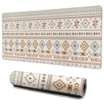 thumbnail image 1 of Long Mouse Pads for Desk,Brown Geometric Triangle Diamond Pattern Desk Mats on Top Of Desks, Desk Mouse Pad Extra Large with 3mm Non-Slip Base and Stitched Edge for Gaming,Office,Work,Home 35.4"x15.7", 1 of 6