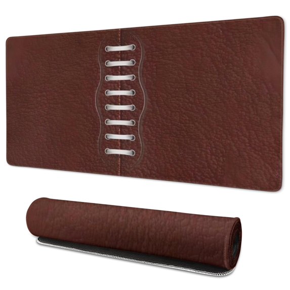 Long Mouse Pads for Desk,Brown Silver Football Pattern Desk Mats on Top Of Desks, Desk Mouse Pad Extra Large with 3mm Non-Slip Base and Stitched Edge for Gaming,Office,Work,Home 35.4"x15.7"