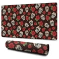thumbnail image 1 of Long Mouse Pads for Desk,Brown Skull Rose Pattern Desk Mats on Top Of Desks, Desk Mouse Pad Extra Large with 3mm Non-Slip Base and Stitched Edge for Gaming,Office,Work,Home 47.3"x23.6", 1 of 6