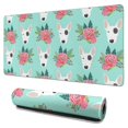 thumbnail image 1 of Long Mouse Pads for Desk,Bull Terrier Dog and Flower Florals Desk Mats on Top Of Desks, Desk Mouse Pad Extra Large with 3mm Non-Slip Base and Stitched Edge for Gaming,Office,Work,Home 31.5"x15.7", 1 of 6