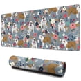 thumbnail image 1 of Long Mouse Pads for Desk,Bulldog Dog and Flower Florals Desk Mats on Top Of Desks, Desk Mouse Pad Extra Large with 3mm Non-Slip Base and Stitched Edge for Gaming,Office,Work,Home 31.5"x11.8", 1 of 6