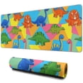 thumbnail image 1 of Long Mouse Pads for Desk,Colorful Cartoon Dinosaurs Geometric Desk Mats on Top Of Desks, Desk Mouse Pad Extra Large with 3mm Non-Slip Base and Stitched Edge for Gaming,Work,Home 31.5"x11.8", 1 of 5