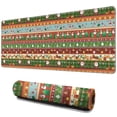 thumbnail image 1 of Long Mouse Pads for Desk,Colorful Christmas Striped Pattern Desk Mats on Top Of Desks, Desk Mouse Pad Extra Large with 3mm Non-Slip Base and Stitched Edge for Gaming,Office,Work,Home 31.5x11.8in, 1 of 5