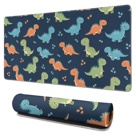Long Mouse Pads for Desk,Colorful Dinosaur Pattern Desk Mats on Top Of Desks, Desk Mouse Pad Extra Large with 3mm Non-Slip Base and Stitched Edge for Gaming,Office,Work,Home 31.5"x15.7"