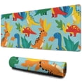 thumbnail image 1 of Long Mouse Pads for Desk,Colorful Dinosaur Pattern with Leaves Desk Mats on Top Of Desks, Desk Mouse Pad Extra Large with 3mm Non-Slip Base and Stitched Edge for Gaming,Office,Work,Home 31.5"x11.8", 1 of 6