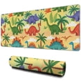 thumbnail image 1 of Long Mouse Pads for Desk,Colorful Dinosaurs Palm Trees Pattern Desk Mats on Top Of Desks, Desk Mouse Pad Extra Large with 3mm Non-Slip Base and Stitched Edge for Gaming,Office,Work,Home 31.5"x11.8", 1 of 6