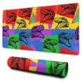 thumbnail image 1 of Long Mouse Pads for Desk,Colorful Dinosaurs Pop Art Pattern Desk Mats on Top Of Desks, Desk Mouse Pad Extra Large with 3mm Non-Slip Base and Stitched Edge for Gaming,Office,Work,Home 31.5"x15.7", 1 of 6