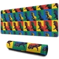 thumbnail image 1 of Long Mouse Pads for Desk,Colorful Dinosaurs Pop Art Square Desk Mats on Top Of Desks, Desk Mouse Pad Extra Large with 3mm Non-Slip Base and Stitched Edge for Gaming,Work,Home 31.5"x11.8", 1 of 5