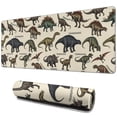 thumbnail image 1 of Long Mouse Pads for Desk,Colorful Dinosaurs Scientific Pattern Desk Mats on Top Of Desks, Desk Mouse Pad Extra Large with 3mm Non-Slip Base and Stitched Edge for Gaming,Office,Work,Home 31.5"x11.8", 1 of 6