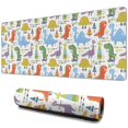 thumbnail image 1 of Long Mouse Pads for Desk,Colorful Dinosaurs Skating Pattern Desk Mats on Top Of Desks, Desk Mouse Pad Extra Large with 3mm Non-Slip Base and Stitched Edge for Gaming,Office,Work,Home 31.5"x11.8", 1 of 6