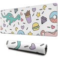 thumbnail image 1 of Long Mouse Pads for Desk,Colorful Fantasy Food Elements Pattern Desk Mats on Top Of Desks, Desk Mouse Pad Extra Large with 3mm Non-Slip Base and Stitched Edge for Gaming,Office,Work,Home 31.5"x11.8", 1 of 6