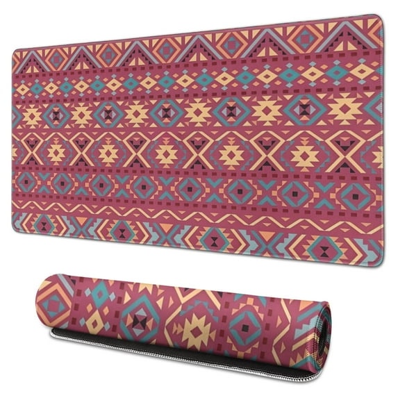 Long Mouse Pads for Desk,Colorful Geometric Pattern Desk Mats on Top Of Desks, Desk Mouse Pad Extra Large with 3mm Non-Slip Base and Stitched Edge for Gaming,Office,Work,Home 31.5"x15.7"