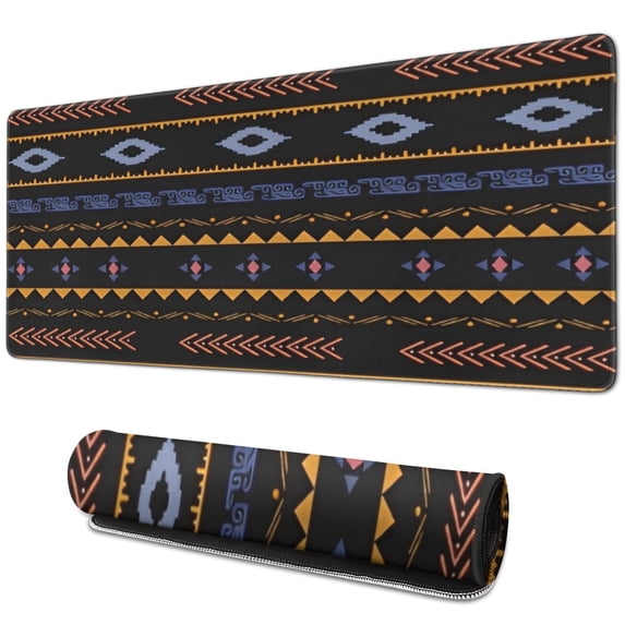 Long Mouse Pads for Desk,Colorful Geometric Striped Pattern Desk Mats on Top Of Desks, Desk Mouse Pad Extra Large with 3mm Non-Slip Base and Stitched Edge for Gaming,Office,Work,Home 31.5"x11.8"